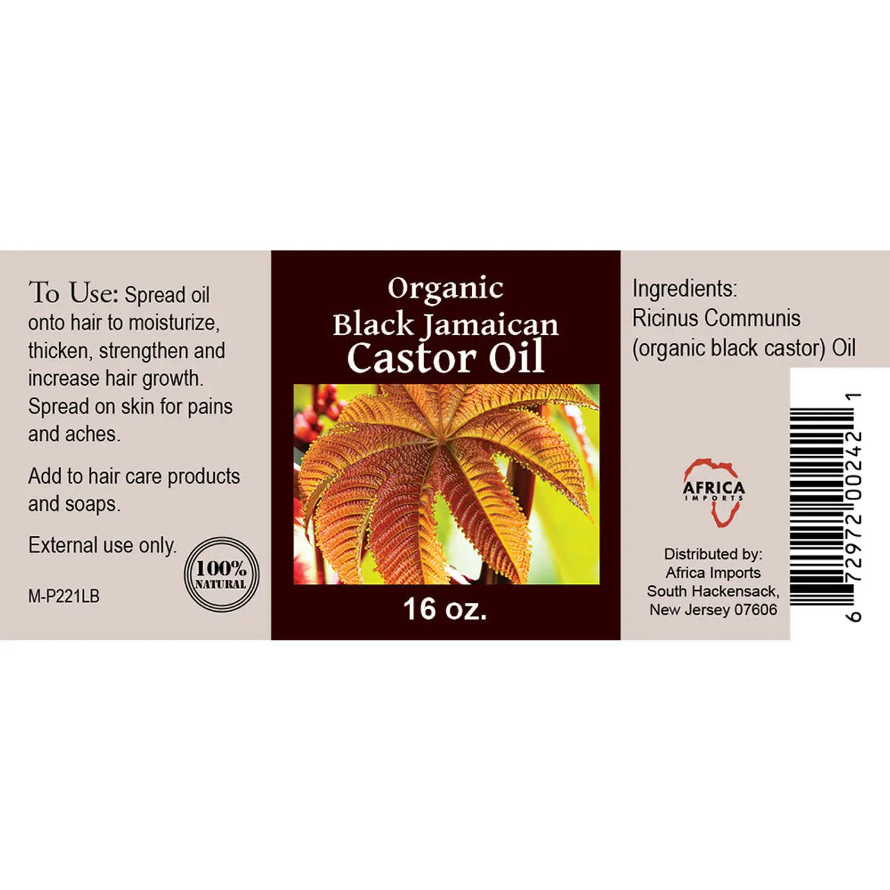 Black Jamaican Castor Oil (Organic) for use on skin and hair, this rich oil is packed with nourishing properties My Store