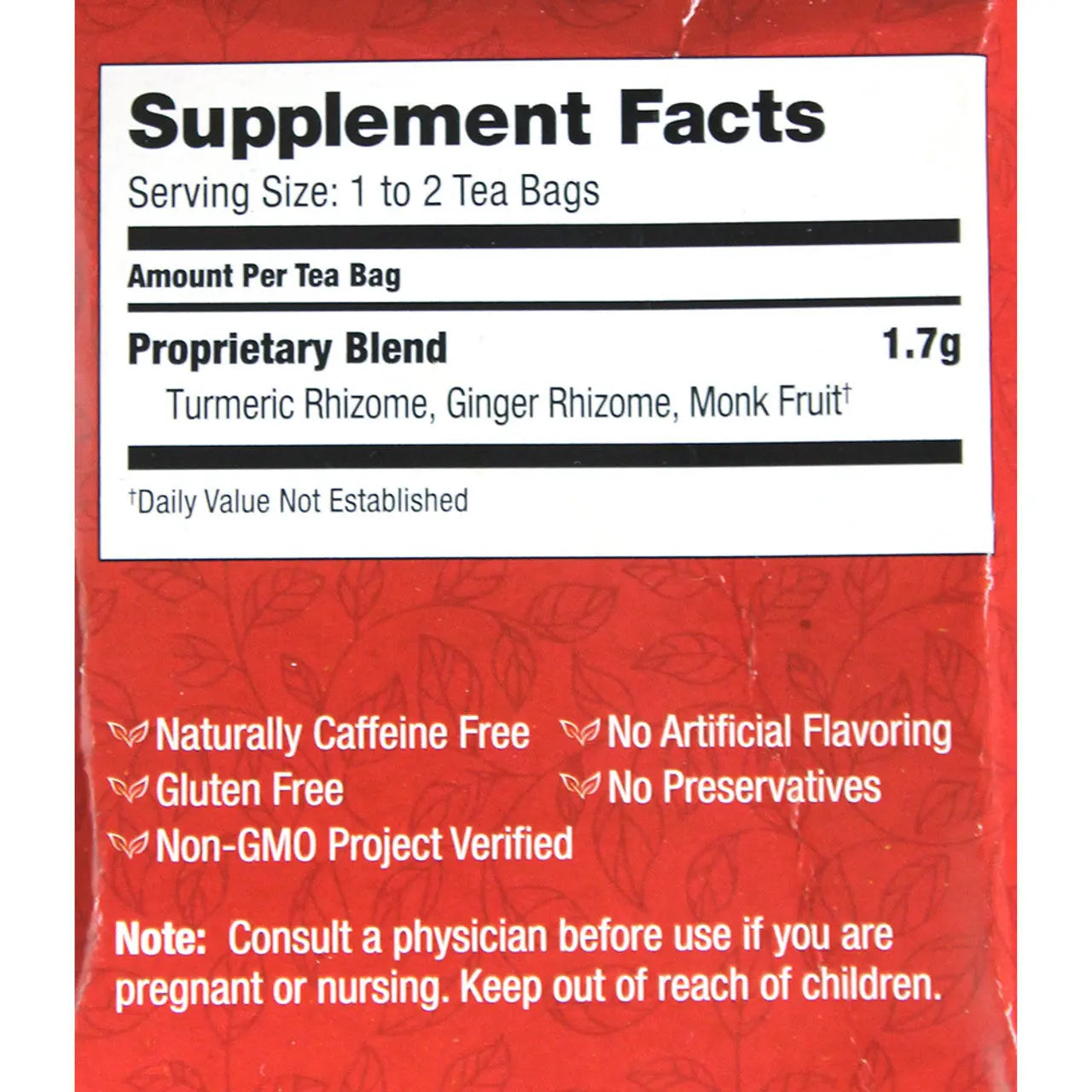 Turmeric Tea by Bravo - 20 Bags caffeine-free herbal blend My Store