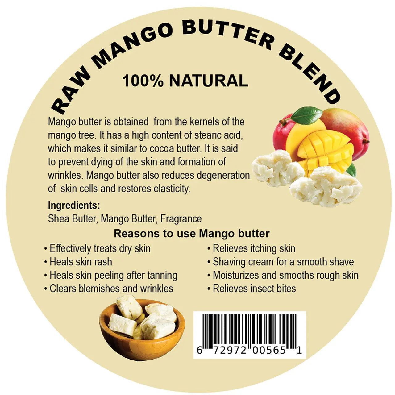 Raw Mango Butter Blend - softens the skin and reduces scars wound healing, and regenerative activity My Store