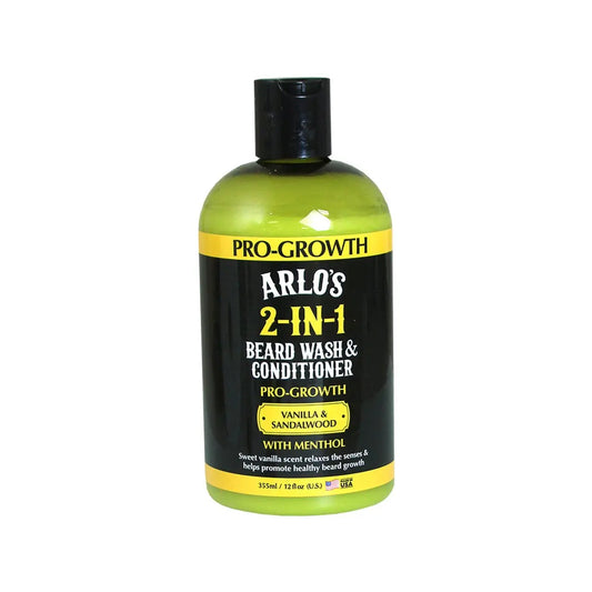 Arlo's Vanilla & Sandalwood 2 - IN - 1 Pro - Growth Beard Wash & Conditioner - 12 oz - Melanatedpeopleskincare.com