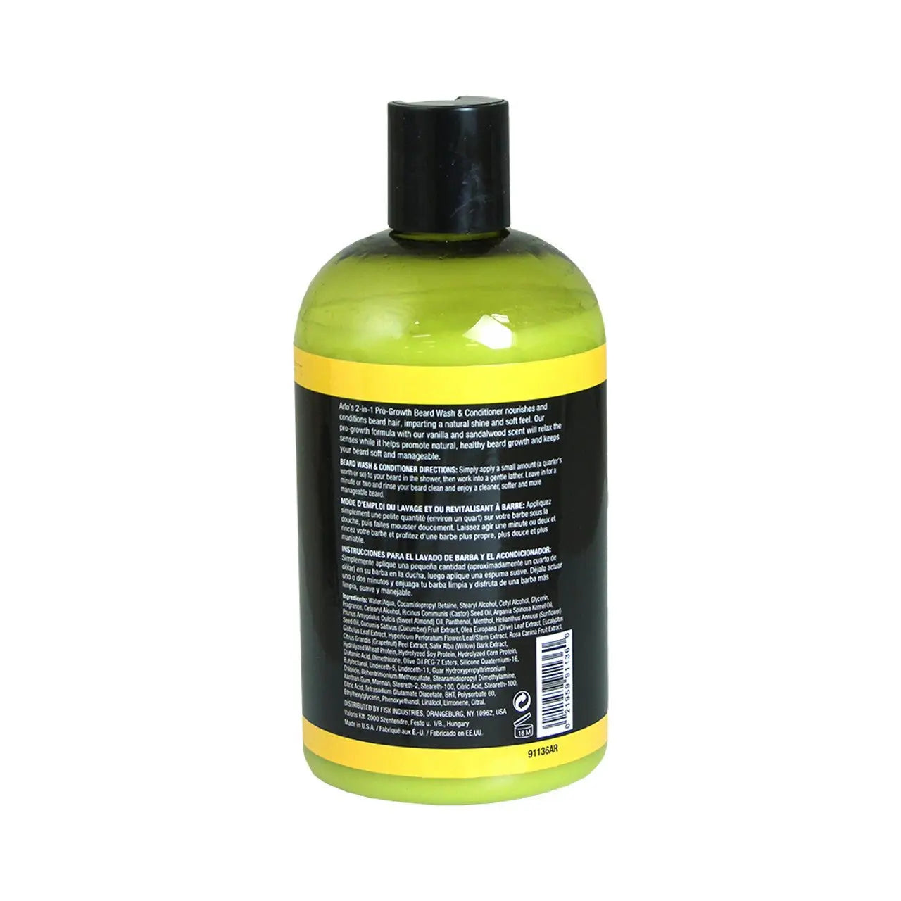 Arlo's Vanilla & Sandalwood 2 - IN - 1 Pro - Growth Beard Wash & Conditioner - 12 oz - Melanatedpeopleskincare.com