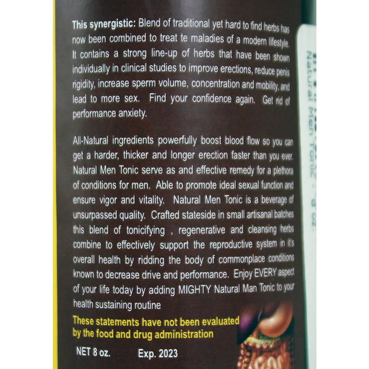 Natural Men Tonic - 8 oz - for better sexual function in men and helps other conditions of men - Melanatedpeopleskincare.com