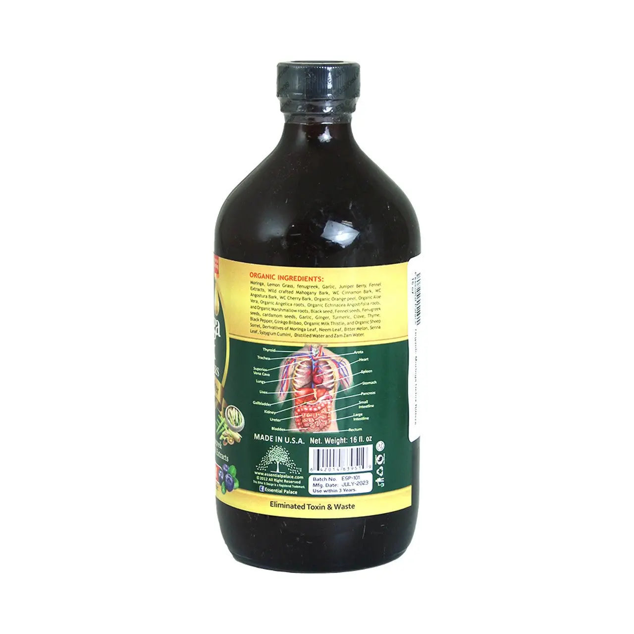 Organic Moringa Detox Bitters - 16 oz - if you're feeling sluggish, struggling with weight, or want to boost your health - Melanatedpeopleskincare.com