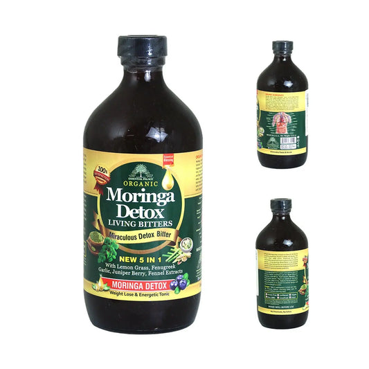 Organic Moringa Detox Bitters - 16 oz - if you're feeling sluggish, struggling with weight, or want to boost your health - Melanatedpeopleskincare.com