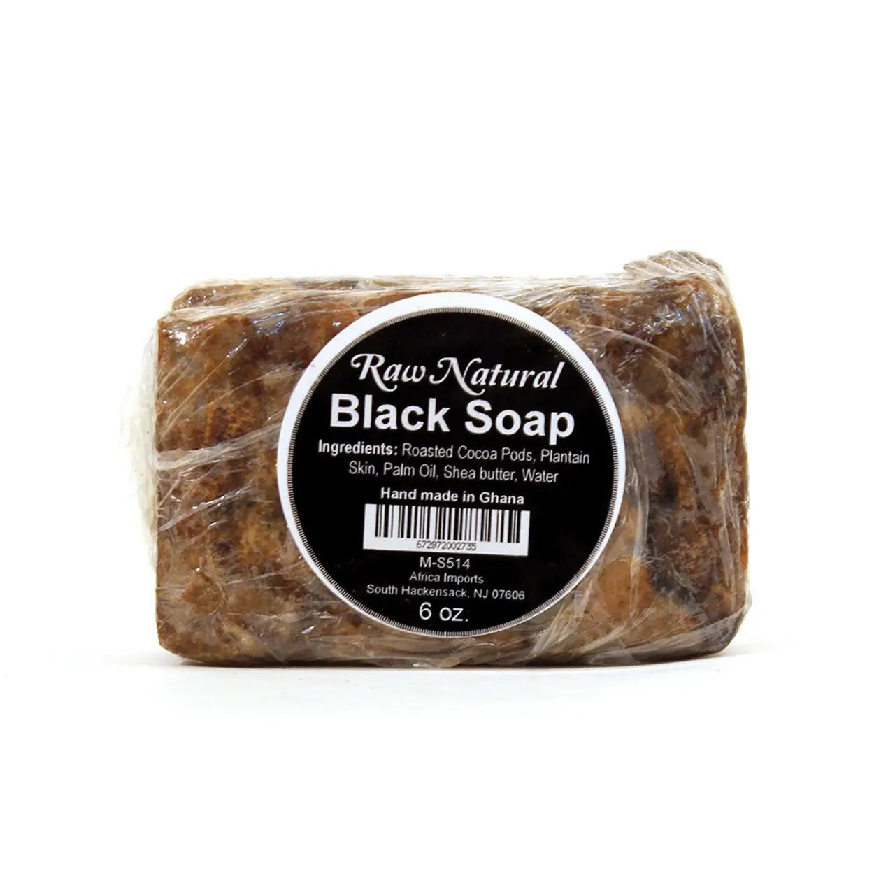 Raw Natural Black Soap Bar - 6 oz - Melanatedpeopleskincare.com