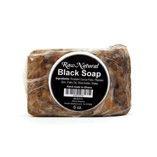 Raw Natural Black Soap Bar - 6 oz - Melanatedpeopleskincare.com